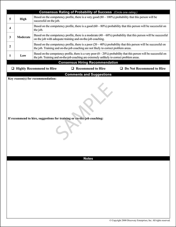 Worksheet for Exchanging Interview Information Sample Page 2