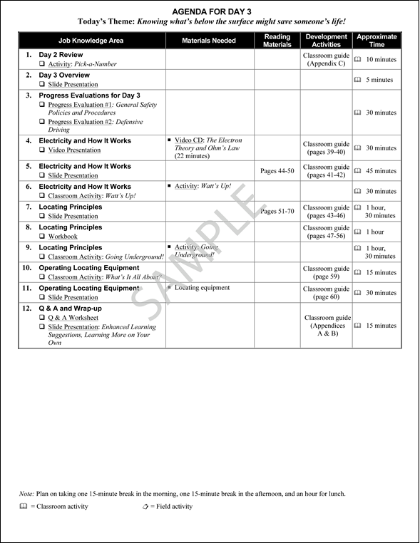 PULSE Daily Agendas Sample Page 2