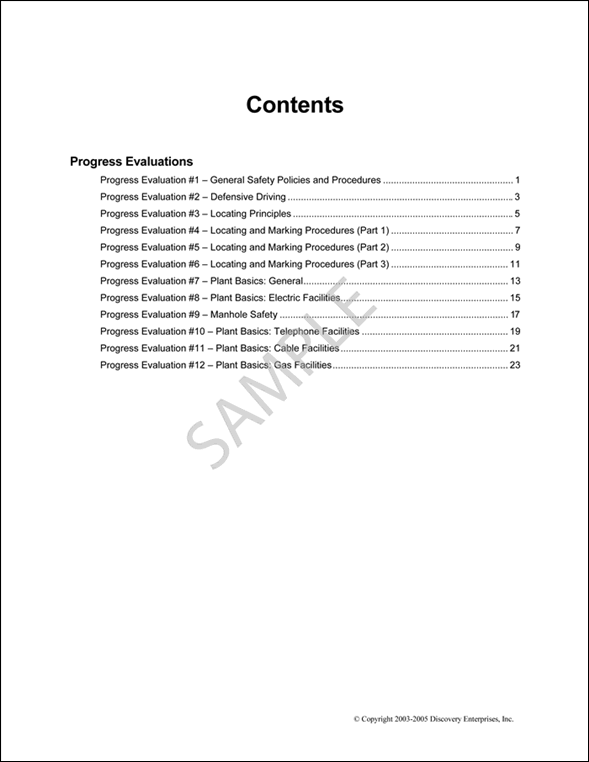 PULSE Progress Evaluations Sample Page 1