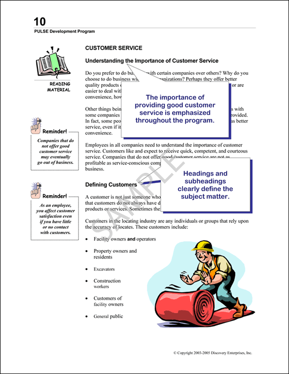 PULSE Reading Materials Guide Sample Page 3